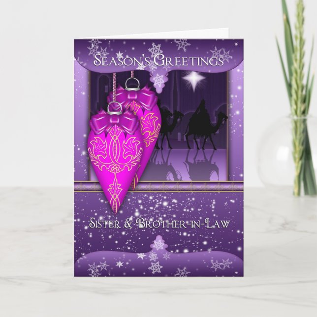 Cartes Pour Fêtes Annuelles belle-soeur et beau-frère, la saison des trois sag (Devant)