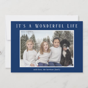 Cartes Pour Fêtes Annuelles Belle Vie Bleu Photo Noël Moderne