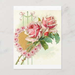 Cartes Pour Fêtes Annuelles Belle Vintage Rose victorienne Valentine