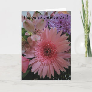 Cartes Pour Fêtes Annuelles Belles fleurs roses et violettes Saint-Valentin