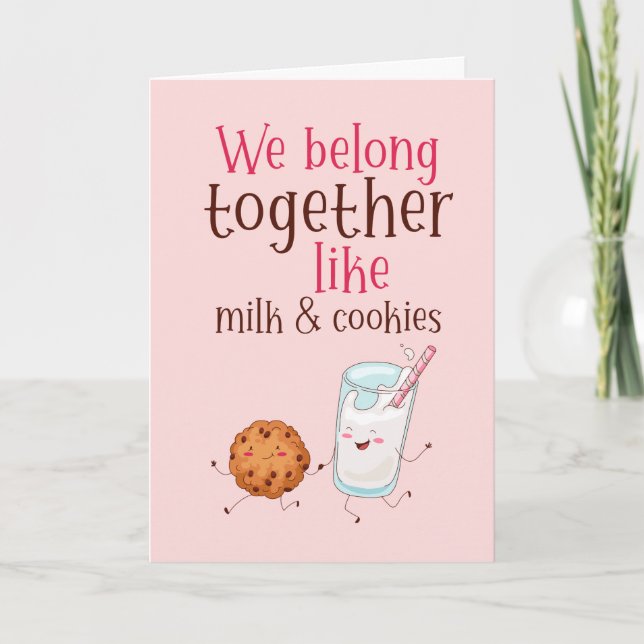 Cartes Pour Fêtes Annuelles Belong Together Milk Cookies Funny Valentine's Day (Devant)