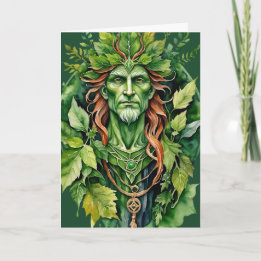 Cartes Pour Fêtes Annuelles Beltane Celtic Greenman Forest God Sabbat Wicca