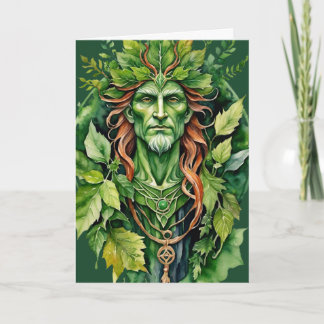 Cartes Pour Fêtes Annuelles Beltane Celtic Greenman Forest God Sabbat Wicca