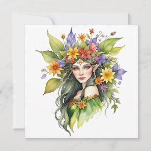Cartes Pour Fêtes Annuelles Beltane Fée Florale d'Été Sabbat Wicca