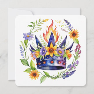 Cartes Pour Fêtes Annuelles Beltane Fire Crown Summer Floral Sabbat