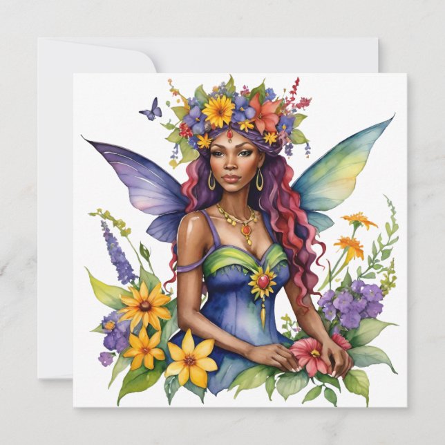 Cartes Pour Fêtes Annuelles Beltane Summer Fairy Floral Wicca Sabbat  (Devant)