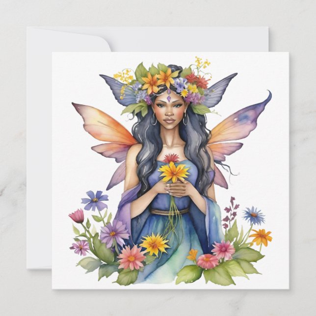 Cartes Pour Fêtes Annuelles Beltane Summer Fairy Floral Wicca Sabbat  (Devant)