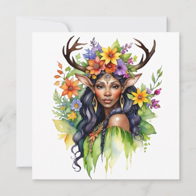 Cartes Pour Fêtes Annuelles Beltane Summer Fairy Floral Wicca Sabbat  (Devant)