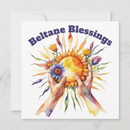 Cartes Pour Fêtes Annuelles Beltane Summer Floral Sun Sabbat Blessings