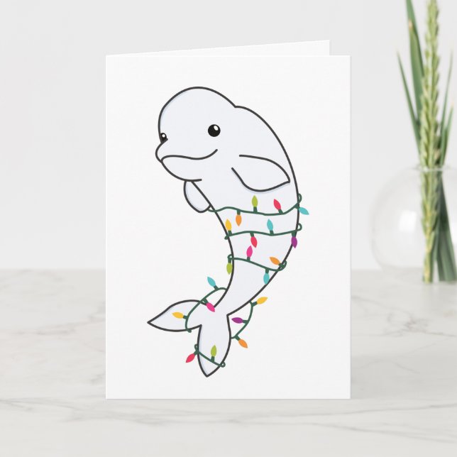 Cartes Pour Fêtes Annuelles Béluga Baleine Joyeux Noël Animaux d'hiver Baleine (Devant)