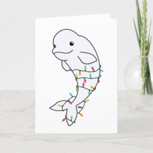 Cartes Pour Fêtes Annuelles Béluga Baleine Joyeux Noël Animaux d'hiver Baleine