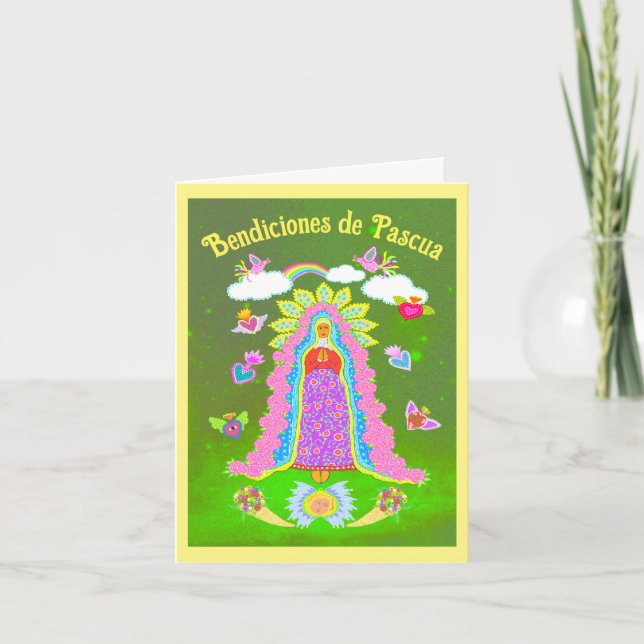 Cartes Pour Fêtes Annuelles Bendiciones de Pasqua Espagne Pâques (Devant)