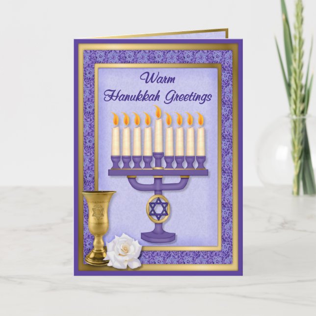 Cartes Pour Fêtes Annuelles Bénédiction de Hanoukka Menorah (Devant)