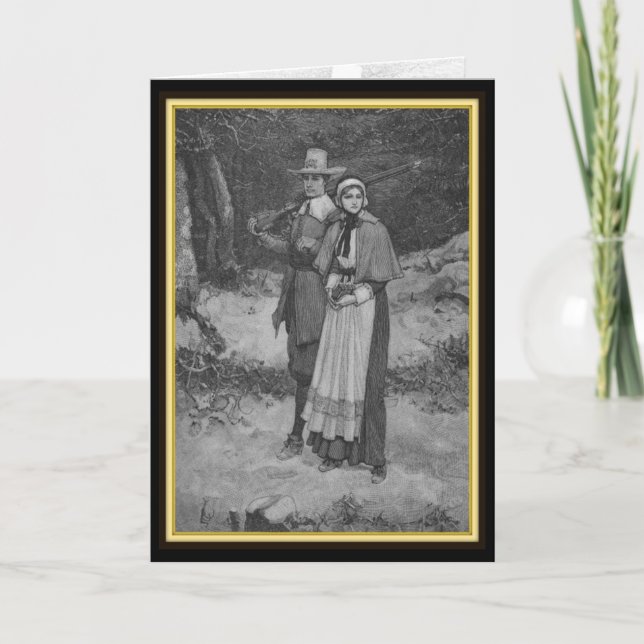 Cartes Pour Fêtes Annuelles Bénédiction de l'action de grâce - Couple de pèler (Devant)