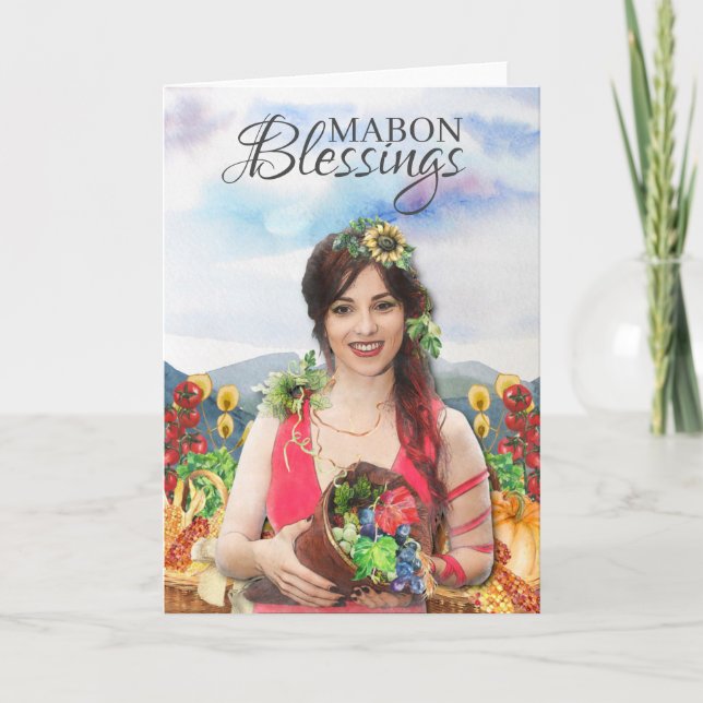 Cartes Pour Fêtes Annuelles Bénédiction de Mabon Automne Equinox récolte de Wi (Devant)