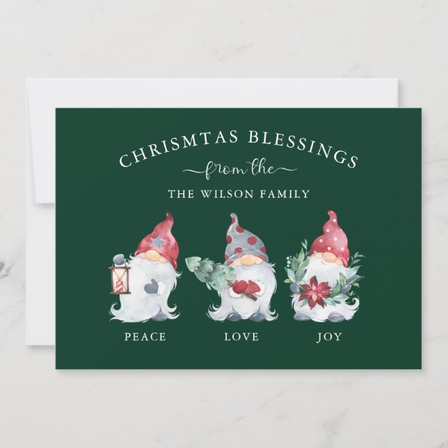 Cartes Pour Fêtes Annuelles Bénédiction de Noël Gnome (Devant)