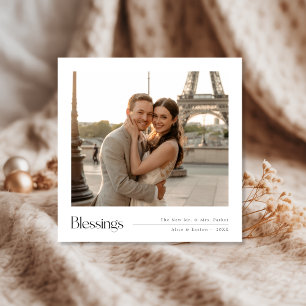 Cartes Pour Fêtes Annuelles Bénédiction de Noël Nouvelle-mariée élégante desti