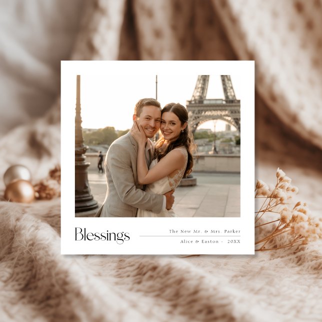 Cartes Pour Fêtes Annuelles Bénédiction de Noël Nouvelle-mariée élégante desti (Créateur téléchargé)