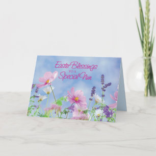 Cartes Pour Fêtes Annuelles Bénédiction De Pâques À Nun, Fleur sauvage