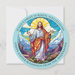 Cartes Pour Fêtes Annuelles Bénédiction de Pâques chrétienne Jésus Résurrectio