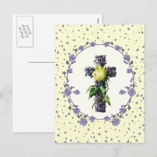 Cartes Pour Fêtes Annuelles Bénédiction de Pâques. Croix vintage de Pâques rel