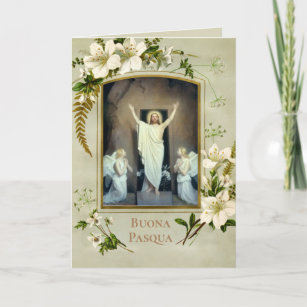 Cartes Pour Fêtes Annuelles Bénédiction de Pâques en Italie Buona Pasqua
