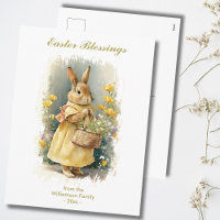 Bénédiction de Pâques lapin Vintage lapin Texte pe