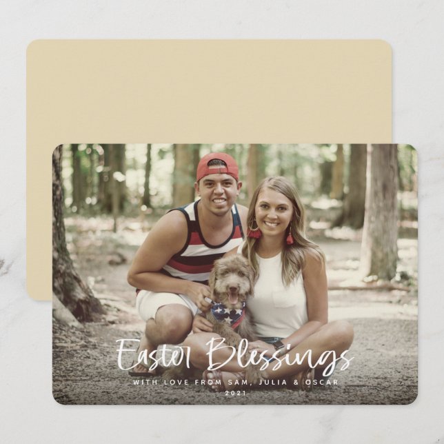 Cartes Pour Fêtes Annuelles Bénédiction de Pâques Pleine photo (Devant / Derrière)