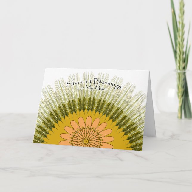 Cartes Pour Fêtes Annuelles Bénédiction de Shavuot pour ma maman, soleil d'org (Devant)