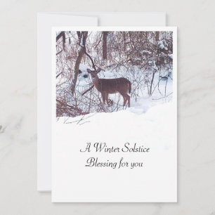 Cartes Pour Fêtes Annuelles Bénédiction du solstice d'hiver avec cerf 