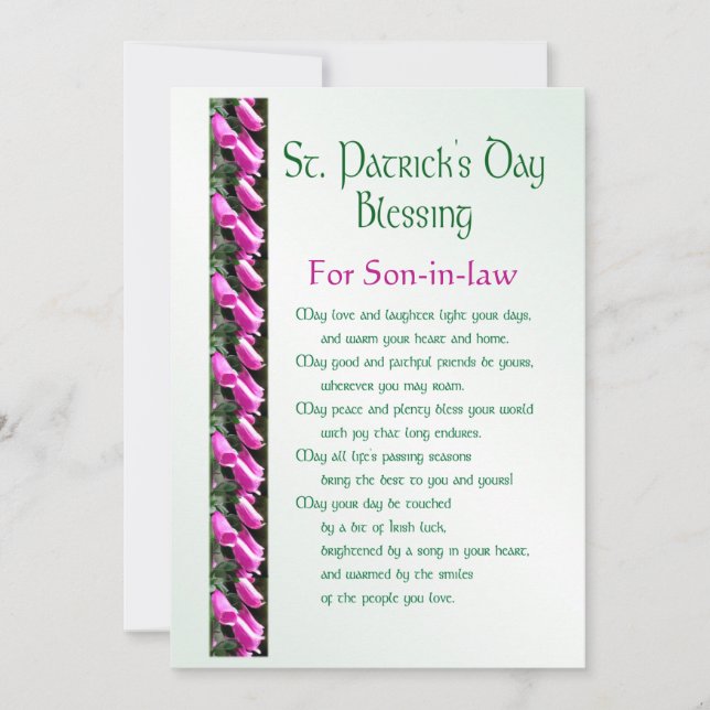 Cartes Pour Fêtes Annuelles Bénédiction irlandaise de la Saint-Patrick pour ge (Devant)