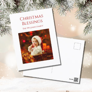 Cartes Pour Fêtes Annuelles Bénédiction minimaliste de Noël