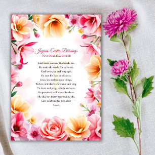 Cartes Pour Fêtes Annuelles Bénédiction Pâques Florale Pour La Prière Pâques D