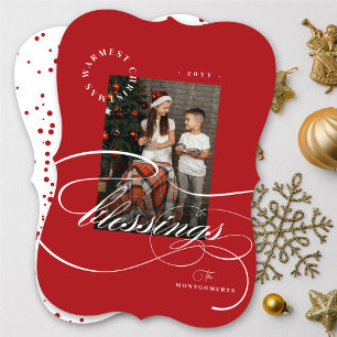 Cartes Pour Fêtes Annuelles Bénédiction religieuse de Noël Calligraphie Photo