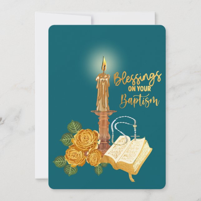 Cartes Pour Fêtes Annuelles Bénédiction sur ton baptême (Devant)