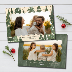 Cartes Pour Fêtes Annuelles Bénédictions Abondent 2 Photo Noël de Famille