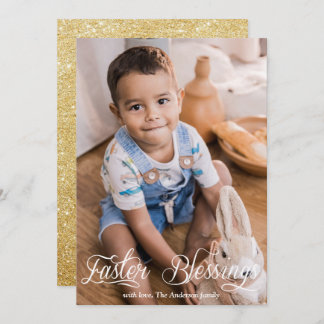 Cartes Pour Fêtes Annuelles Bénédictions de Pâques Bébé Famille Parties scinti