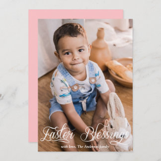 Cartes Pour Fêtes Annuelles Bénédictions de Pâques Bébé Fille Famille Rose Pho