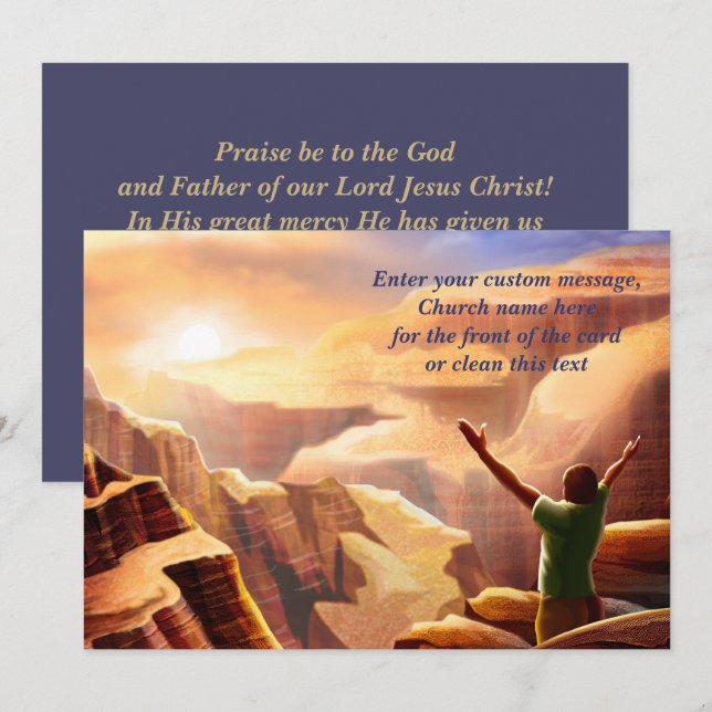 Cartes Pour Fêtes Annuelles Bénédictions de Pâques Salutation personnalisée Pâ (Devant / Derrière)