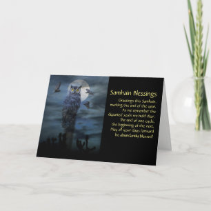 Cartes Pour Fêtes Annuelles Bénédictions de Samhain de hibou