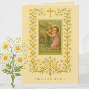 Cartes Pour Fêtes Annuelles Bénédictions religieuses de Pâques vintage Fête de