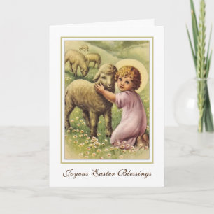 Cartes Pour Fêtes Annuelles Bénédictions religieuses de Pâques vintage Prière