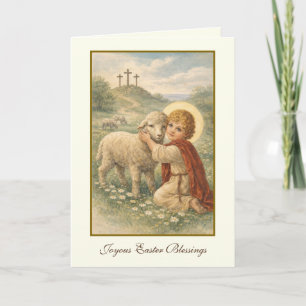 Cartes Pour Fêtes Annuelles Bénédictions religieuses de Pâques vintage Prière