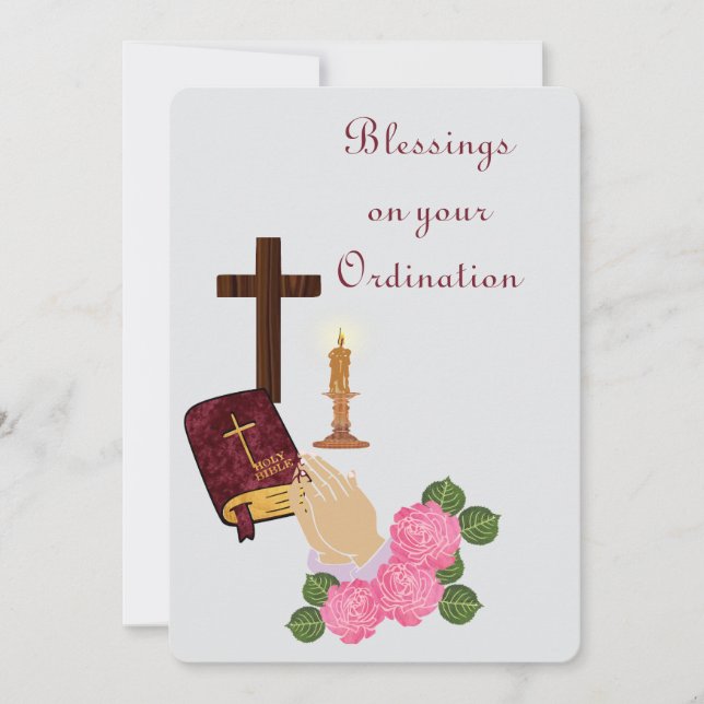 Cartes Pour Fêtes Annuelles Bénédictions sur votre Ordination (Devant)