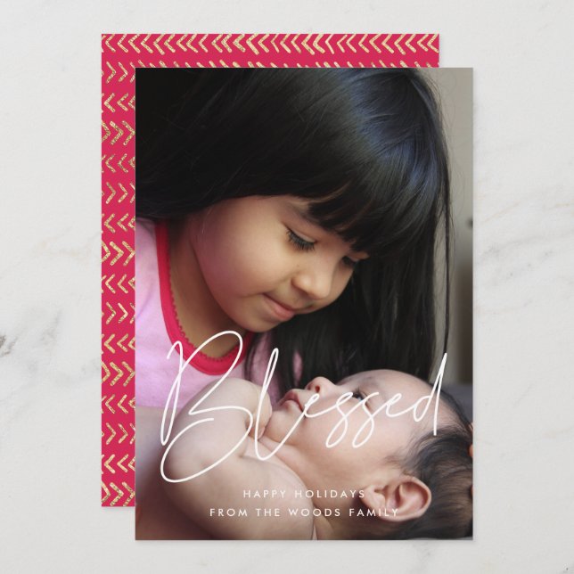 Cartes Pour Fêtes Annuelles Bénéficiez d'une photo Inspirationnelle minimalist (Devant / Derrière)