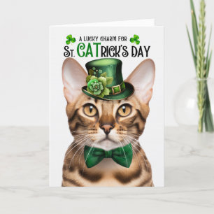 Cartes Pour Fêtes Annuelles Bengale Chat Funny St. CATrick's Day Lucky Charm