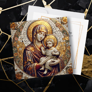 Cartes Pour Fêtes Annuelles Béni Mère Marie et Bébé Jésus Noël