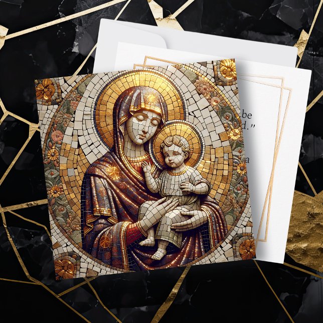 Cartes Pour Fêtes Annuelles Béni Mère Marie et Bébé Jésus | Noël (Créateur téléchargé)