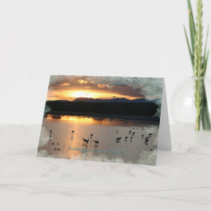 Cartes Pour Fêtes Annuelles Béni par des grues