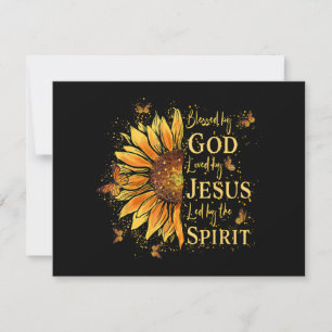 Cartes Pour Fêtes Annuelles Béni Par Dieu - Aimé Par Jésus, Tournesol